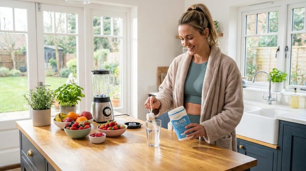 Colágeno sendo consumido pela manhã